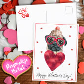 Hondenliefhebber Valentijn Gift Pug Feestdagenkaart