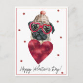 Hondenliefhebber Valentijn Gift Pug Feestdagenkaart (Voorkant)