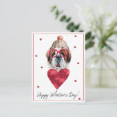 Hondenliefhebber Valentijn Gift Saint Bernard Feestdagenkaart (Staand voorkant)