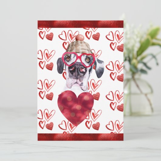 Hondenliefhebber Valentijn voor hart - Great Dane Feestdagenkaart (Staand voorkant)