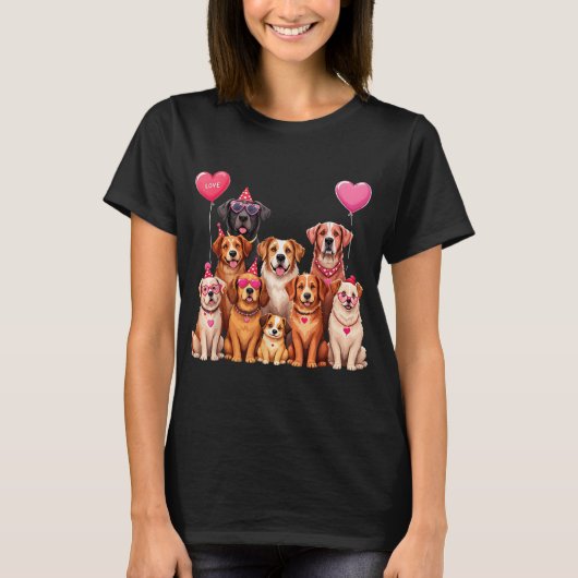 Hondenliefhebber Valentijnsdag Cadeau voor vrouwen T-shirt (Voorkant)