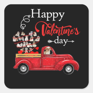 Hondenliefhebber Valentine Day Shih Tzu Vierkante Sticker