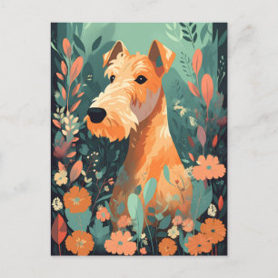 Hondenliefhebber van Airedale Terrier Spring Flowe Briefkaart