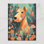 Hondenliefhebber van Airedale Terrier Spring Flowe Briefkaart (Voorkant)