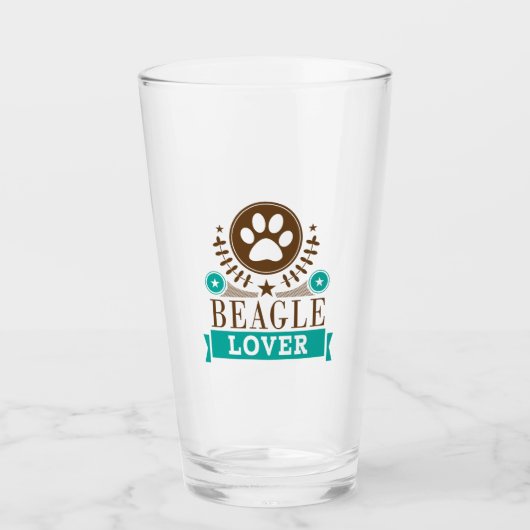 Hondenliefhebber van Beagle Glas (Voorkant)