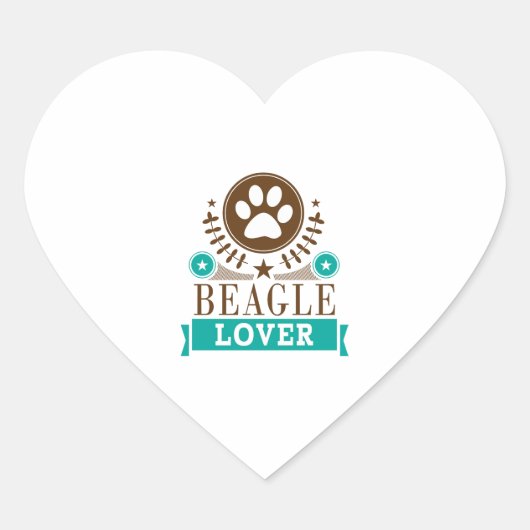 Hondenliefhebber van Beagle Hart Sticker (Voorkant)