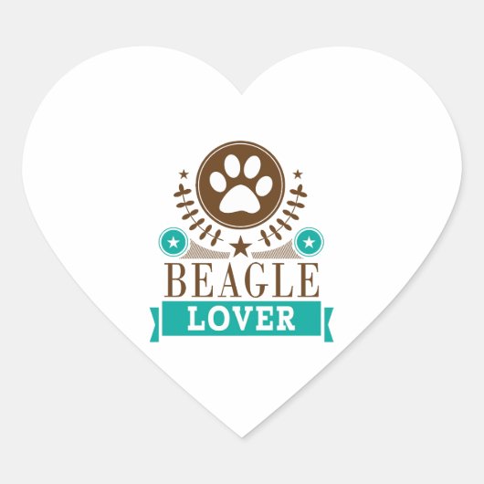 Hondenliefhebber van Beagle Hart Sticker (Voorkant)