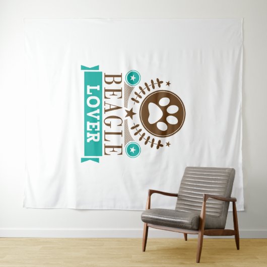 Hondenliefhebber van Beagle Wandkleed (In Situ (horizontaal))