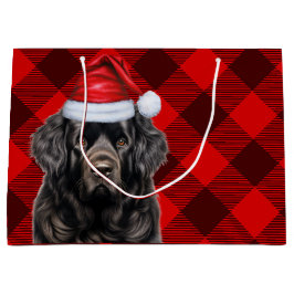 Hondenliefhebber van Christmas Plaid Newfoundland Groot Cadeauzakje
