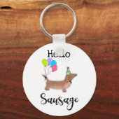 hondenliefhebber van hallo worsthond sleutelhanger (Voorkant)