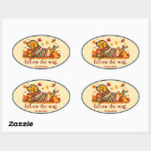 Hondenliefhebber van herfstbladeren ovale sticker (Vel)