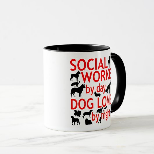 Hondenliefhebber van maatschappelijk werkers mok (Voorkant rechts)