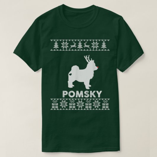 Hondenliefhebber van Pomsky kerstrendiertje Ugly K T-shirt (Design voorkant)