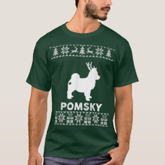Hondenliefhebber van Pomsky kerstrendiertje Ugly K T-shirt