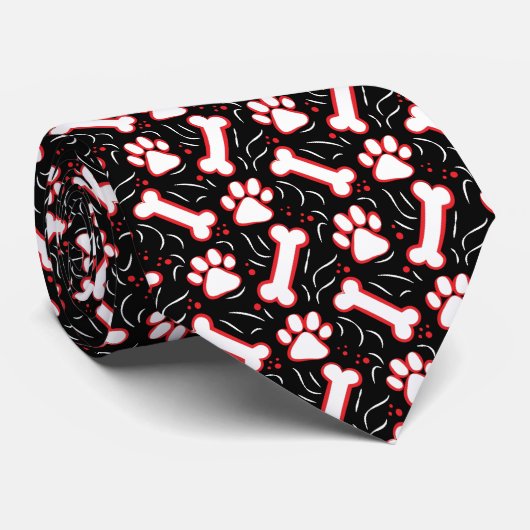 Hondenliefhebber van poten en Botten Stropdas (Opgerold)
