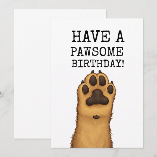 Hondenliefhebber Verjaardag Kaart - Heb een Pawsom (Voorkant / Achterkant)