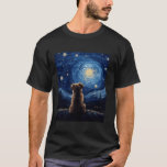 Hondenliefhebber Vincent Van Gogh Sterrennacht Dog T-shirt<br><div class="desc">Hondenliefhebber Vincent van Gogh Sterrennacht Dogs Grappig Schattige Dog Lange Mouw T Shirt</div>
