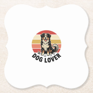 Hondenliefhebber Vintage Gravure Cute Hond Zonsond Kartonnen Onderzetters