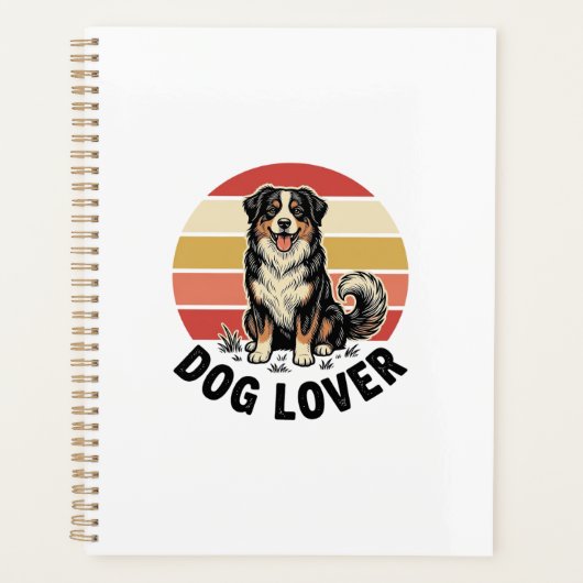 Hondenliefhebber Vintage Gravure Cute Hond Zonsond Planner (Voorkant)