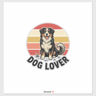 Hondenliefhebber Vintage Gravure Cute Hond Zonsond Sticker
