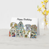 Hondenliefhebber-vogeldagkaart Kaart (Gele Bloem)