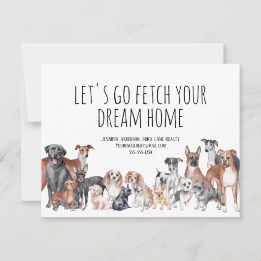 Hondenliefhebber voor de verkoop van onroerend goe kaart (Voorkant)