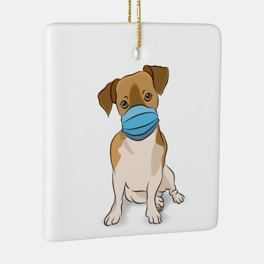 Hondenliefhebber voor gemaskerde puppy, sociaal ve keramisch ornament (Rechts)