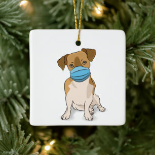 Hondenliefhebber voor gemaskerde puppy, sociaal ve keramisch ornament