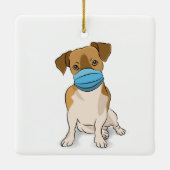 Hondenliefhebber voor gemaskerde puppy, sociaal ve keramisch ornament (Achterkant)