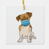 Hondenliefhebber voor gemaskerde puppy, sociaal ve keramisch ornament (Voorkant)