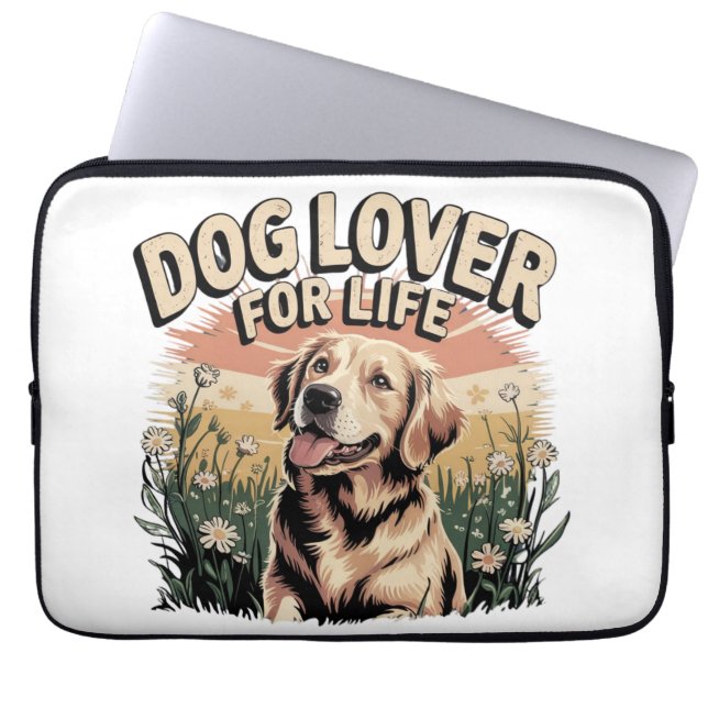 "Hondenliefhebber voor het leven" Laptop Sleeve (Voorkant)