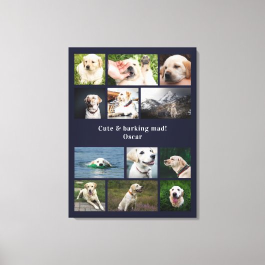 Hondenliefhebber voor huisdieren Custom 12 Photo C Canvas Afdruk (Voorkant)