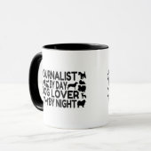 Hondenliefhebber voor journalisten mok (Voorkant links)