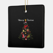 Hondenliefhebber voor kerstbomen bij Newfoundland Keramisch Ornament (Links)