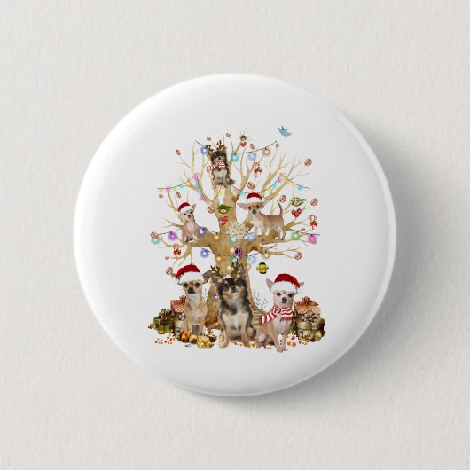 Hondenliefhebber voor kerstboomversiering in Chihu Ronde Button 5,7 Cm (Voorkant)