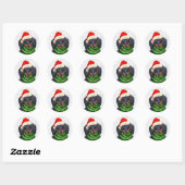 Hondenliefhebber voor kerstdachshund en wof-kunst ronde sticker (Vel)