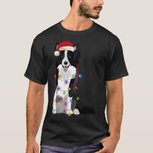 Hondenliefhebber voor kerstlampjes in de rand t-shirt