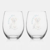 Hondenliefhebber voor labrador Retriever Wijnglas Zonder Voet (Achterkant)