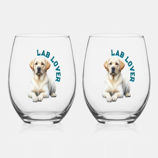 Hondenliefhebber voor labrador Retriever Wijnglas Zonder Voet (Voorkant)