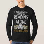 Hondenliefhebber voor vrouwelijke boekenlezers t-shirt (Voorkant)