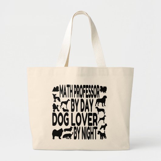 Hondenliefhebber Wiskunde Professor Grote Tote Bag (Voorkant)