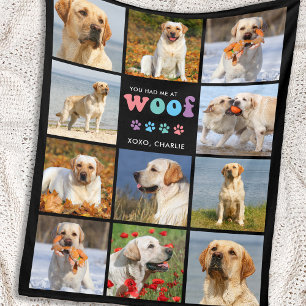 Hondenliefhebber WOOF Custom 11 Pet Afbeelding Kle Fleece Deken