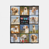 Hondenliefhebber WOOF Custom 11 Pet Afbeelding Kle Fleece Deken (Voorkant)