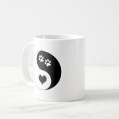 Hondenliefhebber Yin Yang Heart en Paw Prints Koffiemok (Voorkant links)
