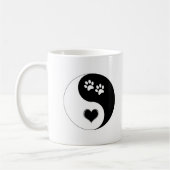 Hondenliefhebber Yin Yang Heart en Paw Prints Koffiemok (Links)