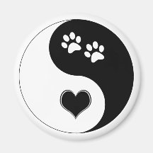 Hondenliefhebber Yin Yang Heart en Paw Prints