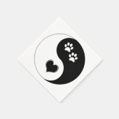 Hondenliefhebber Yin Yang Heart en Paw Prints Servet (Hoek)