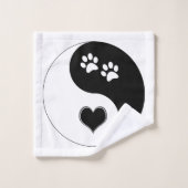Hondenliefhebber Yin Yang Hearts and Paw Prints Bad Handdoek (Wasdoekje)
