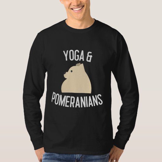 Hondenliefhebber Yoga Amp Pomeranians T-shirt (Voorkant)