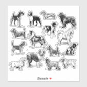 Hondenliefhebber  Zwart & Wit Diverse rassen Sticker (Vel)